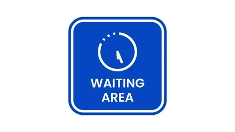 Blue Waiting Area Clock Sign Stock Footage 346804393