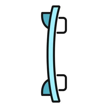 Blue wakeboard or snowboard icon with handles Stock Illustration