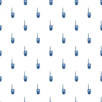 Blue walkie talkie pattern creating seamless communication background Illustrazione stock