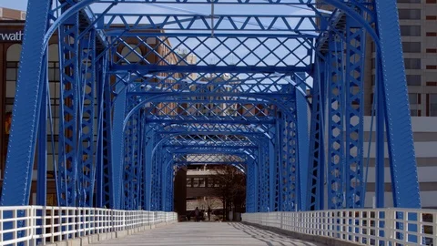 Blue Walking Bridge Stock Footage 85475959