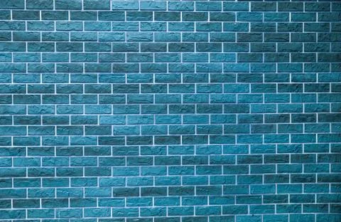 Blue wall bricks texture background mock-up. Space for text Stock Photos