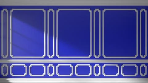 Blue wall with classic molding Stock Illustration