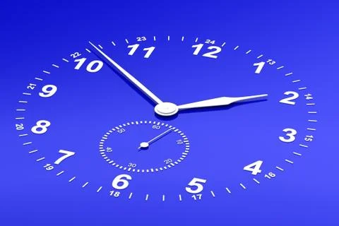 Blue wall clock Stock Illustration