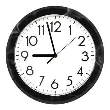 Blue wall clock. Isolated on white background. High quality photo. Stock Photos