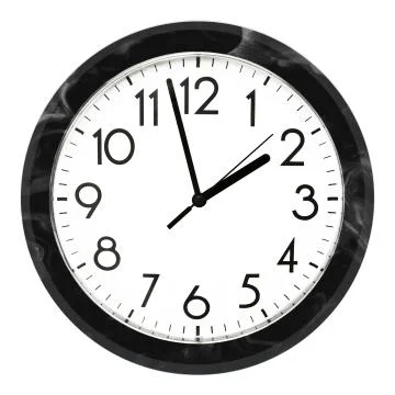 Blue wall clock. Isolated on white background. High quality photo. Stock Photos