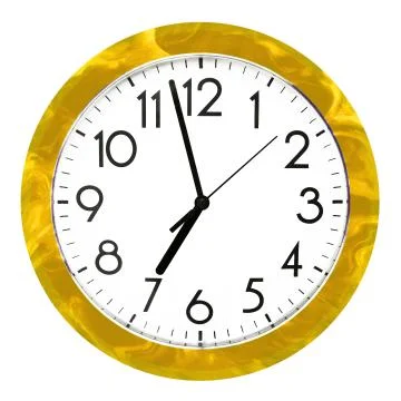 Blue wall clock. Isolated on white background. High quality photo. Stock Photos