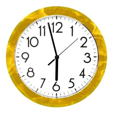 Blue wall clock. Isolated on white background. High quality photo. Stock Photos