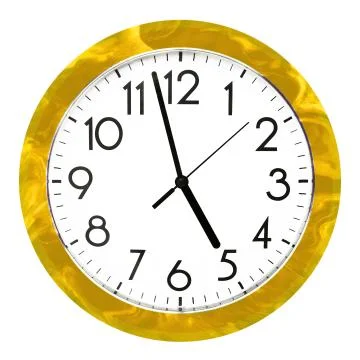 Blue wall clock. Isolated on white background. High quality photo. Stock Photos