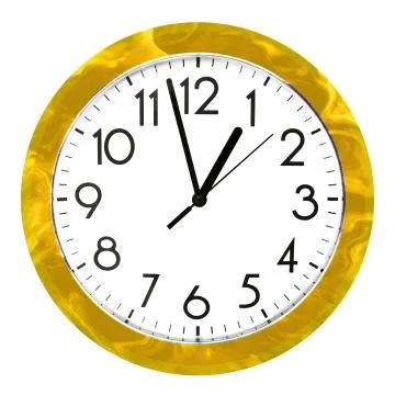 Blue wall clock. Isolated on white background. High quality photo. Stock Photos