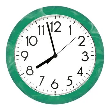 Blue wall clock. Isolated on white background. High quality photo. Stock Photos
