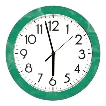 Blue wall clock. Isolated on white background. High quality photo. Foto stock