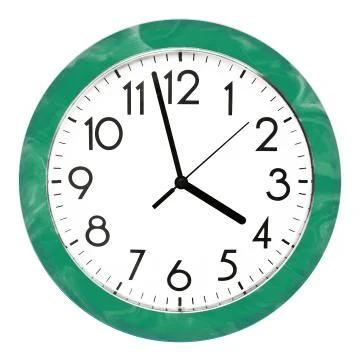 Blue wall clock. Isolated on white background. High quality photo. Stock Photos