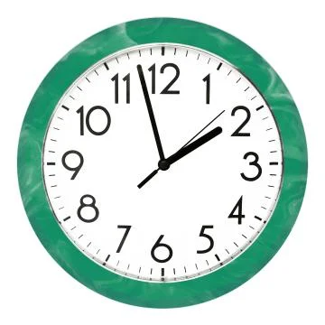 Blue wall clock. Isolated on white background. High quality photo. Stock Photos