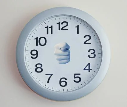 Blue wall clock Stock Photos