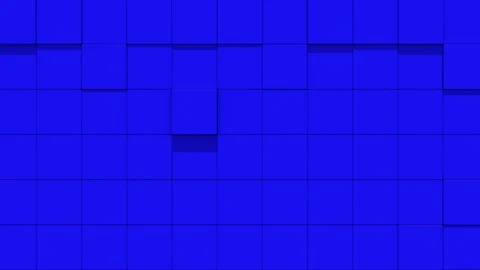 Blue Wall of cubes falls apart Stockbeeldmateriaal 112015266
