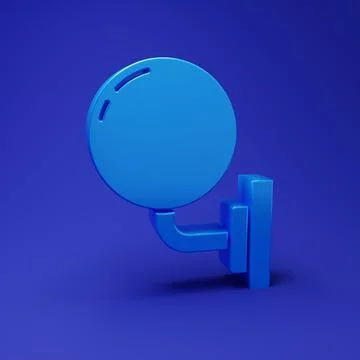 Blue Wall lamp or sconce icon isolated on blue background. Wall lamp light... Stock Illustration