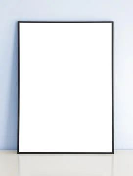 Blue wall mockup frame 스톡 사진