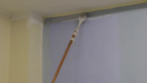 Blue wall painting Stock Footage 81208415