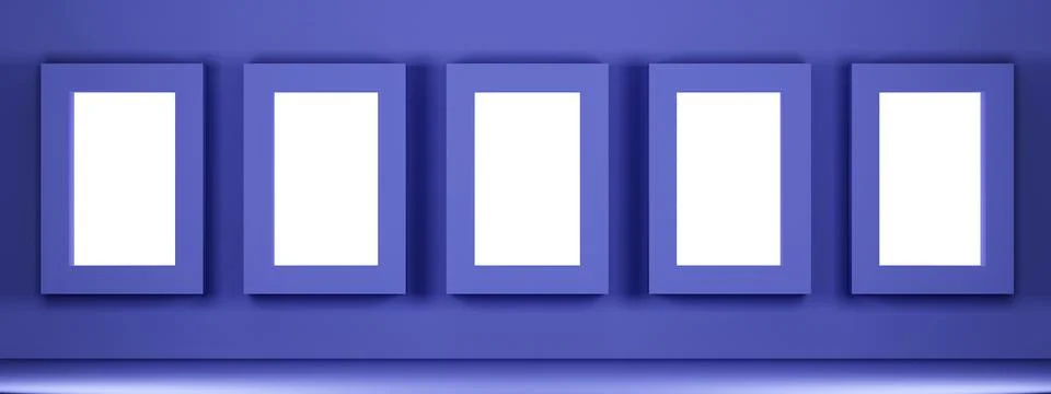Blue wall with a row of rectangular niches Stock Illustration