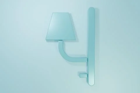 Blue Wall sconce icon isolated on blue background. Wall lamp light. Minimal.. Stock Illustration