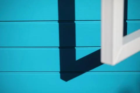 Blue wall with window Stock Photos