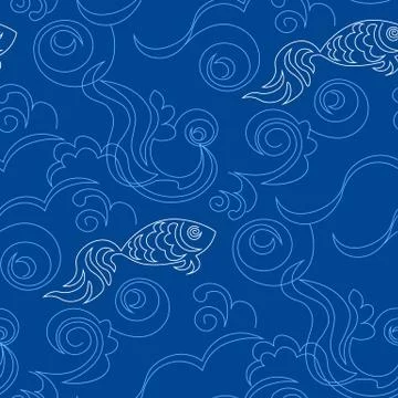Blue wallpaper pattern Stock Illustration