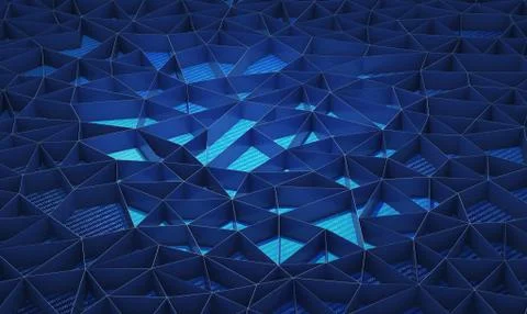 Blue walls background for technology concept, 3d illustration Stock Illustration