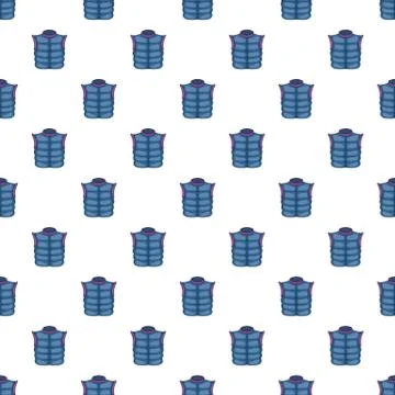Blue warm vest pattern, cartoon style Illustrazione stock