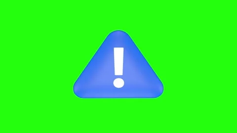 Blue warning, caution sign animated on green screen. Stock Footage 300249505