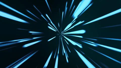 Blue Warp Speed Light Trails Background Stock Illustration