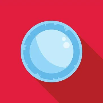 Blue washing machine laundry detergent pod on red background Stock Illustration