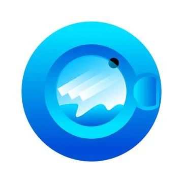 Blue Washing Machine Laundry Icon Illustrazione stock