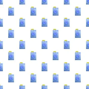 Blue washing machine pattern with laundry on top Illustrazione stock