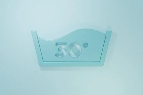 Blue Washing under 30 degrees celsius icon isolated on blue background. Tem.. Stock Illustration