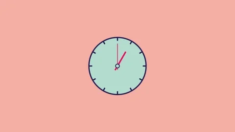 Blue watch with moving arrows on pink background, video animation. Stock Footage 112367886