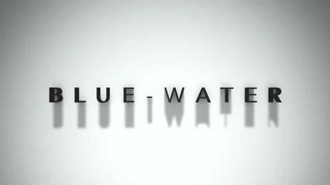 Blue Water 3D title animation matte black text on a white background Stock Footage 300715853