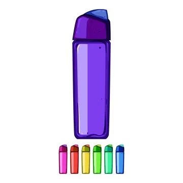 Blue water bottle cartoon vector graphic Stock Illustration