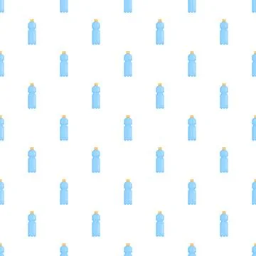 Blue water bottle repeating seamless pattern Stock Illustration