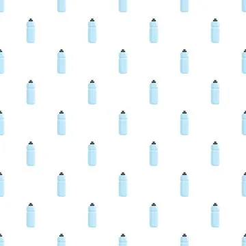 Blue water bottles repeating pattern for hydration concept Ilustração Stock
