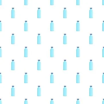 Blue water bottles repeating seamless pattern Ilustração Stock