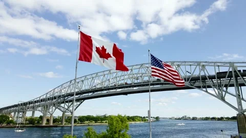 Blue Water Bridge dolly back &amp; forth Stock Footage 312179682