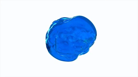 Blue water bubble floating in the air, isolated on white, seamless loop. Video stock 88028689