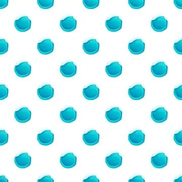 Blue water bubble pattern repeating on white background Stock Illustration