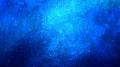 Blue Water Bubbles and Waves with Falling Particles Stock Footage 112740980