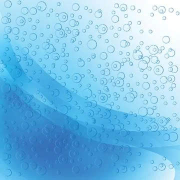Blue water with bubbles background. Stock Illustration