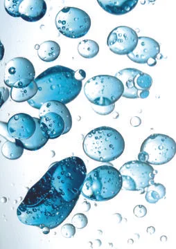 Blue water bubbles Stock Photos