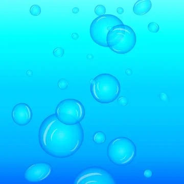 Blue Water Bubbles Vector Background Stock Illustration