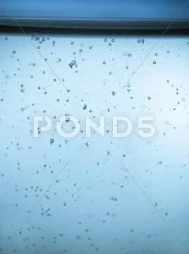 Blue water bubles background macro Stock Photos