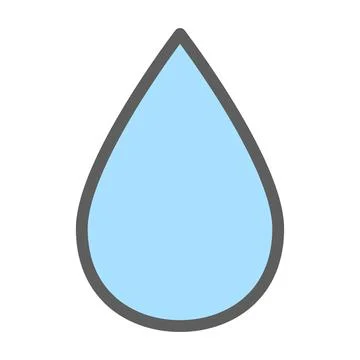 Blue water drop flat Stock Illustration