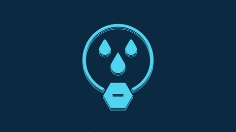 Blue Water drop forbidden icon isolated on blue background. No water sign. 4K Stock Footage 235900497
